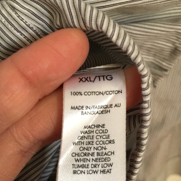 Calvin Klein Mens Casual Long Sleeve Pinstriped Body Fit Zip Gray Cotton 2XL - Picture 6 of 7